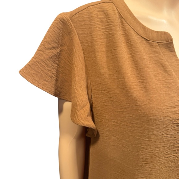 ADRIANNA PAPELL Terracotta Flutter Sleeve Blouse NWT 1X - Picture 10 of 12